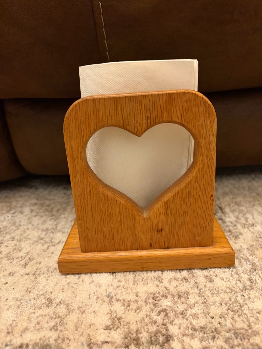 Vintage Wooden Heart Napkin Holder